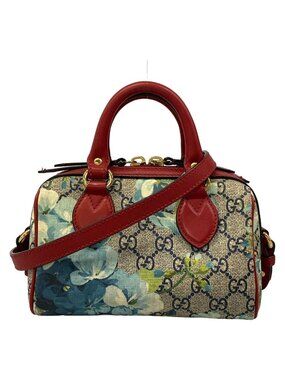 Gucci Handbag GG Blue Mus Ivory Red Multi Leather